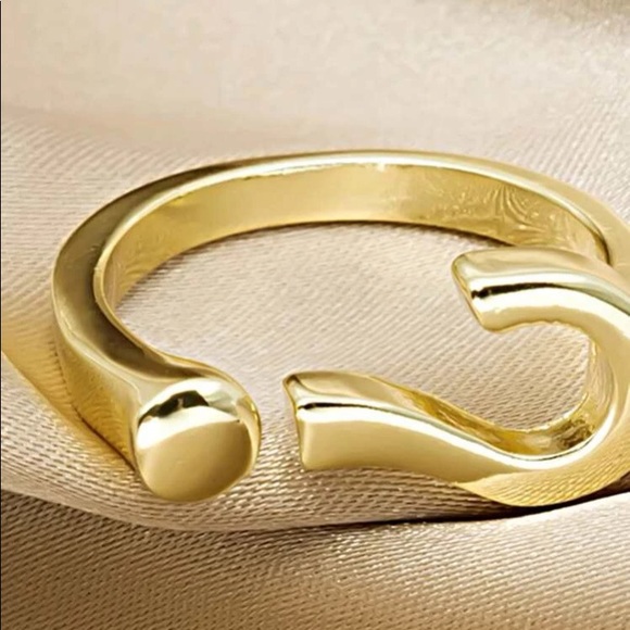 Fun & Trendy Gold Question Mark Adjustable Ring - Picture 2 of 4